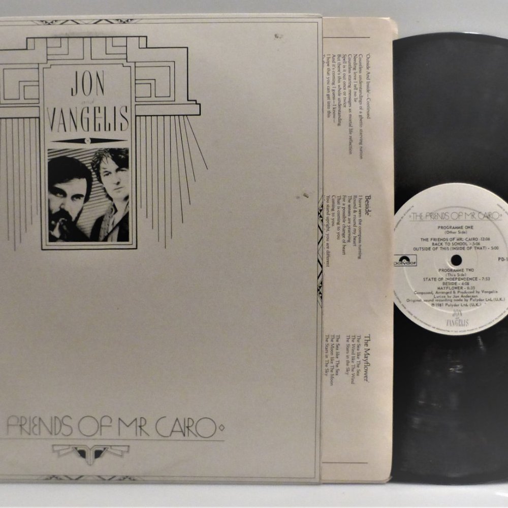1st Press 1981 JON VANGELIS Friends of Mr. Cairo Vinyl LP Record Polydor